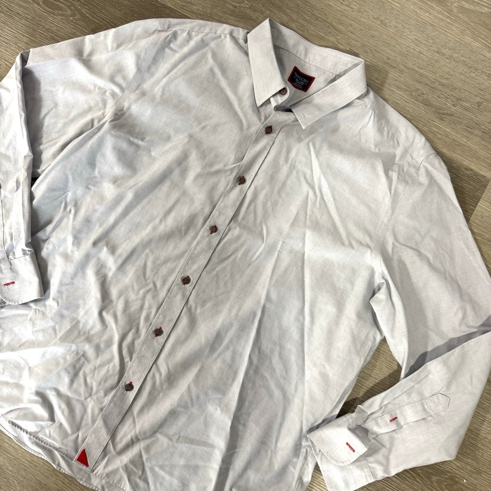 Untuckit Grey Long‎ Sleeve Button Up Shirt Men's Size XXL